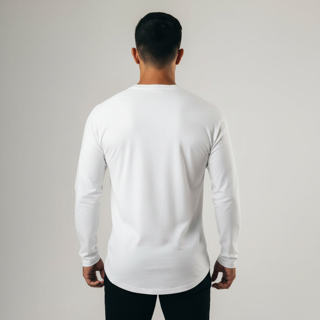 Front view of men’s slim fit fitness T-shirt designed for athletic muscle style