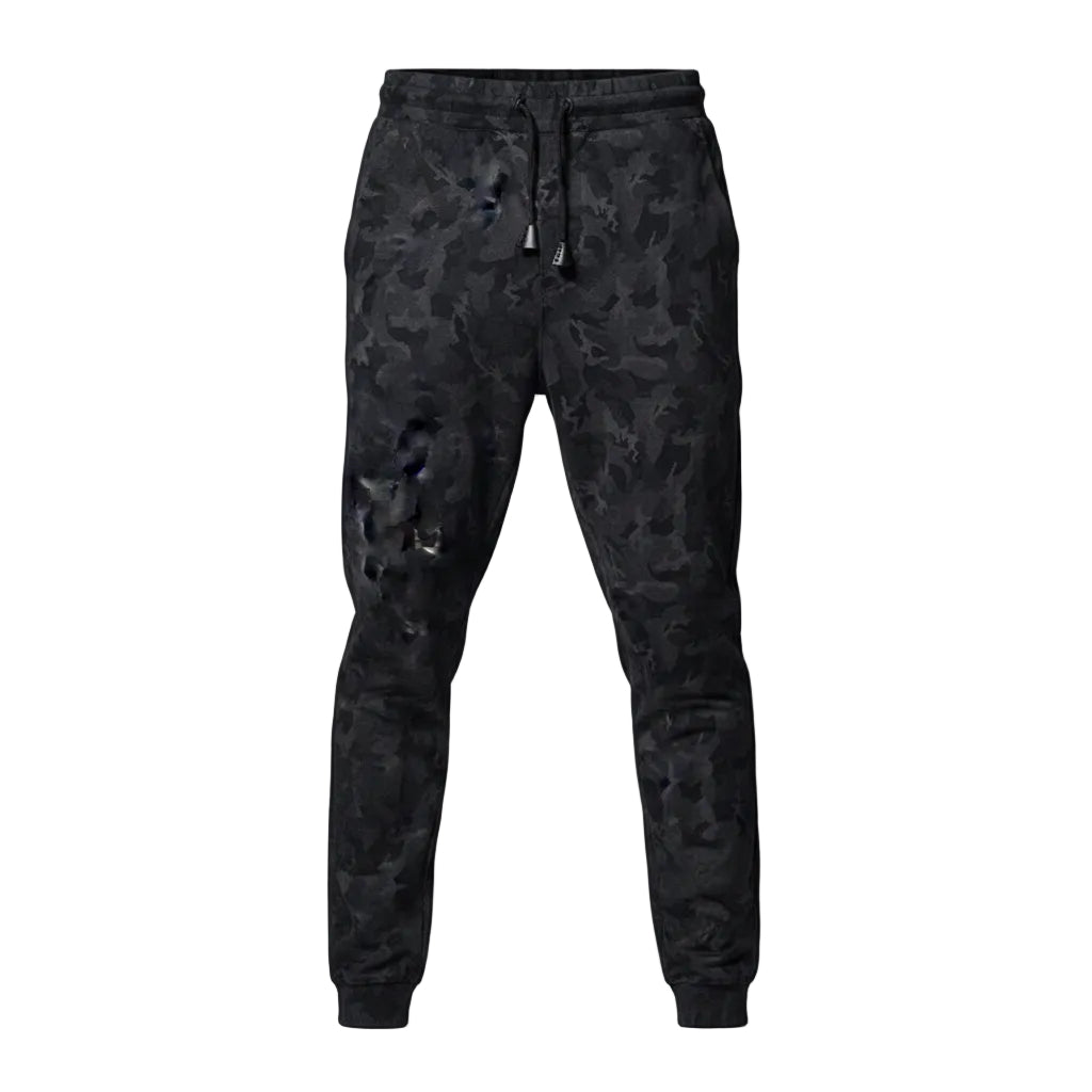 Side view of men’s slim fit jogger pants showing urban hip hop style design