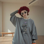 Front view of men’s Yinshan Tide loose fit cotton T-shirt in casual streetwear style