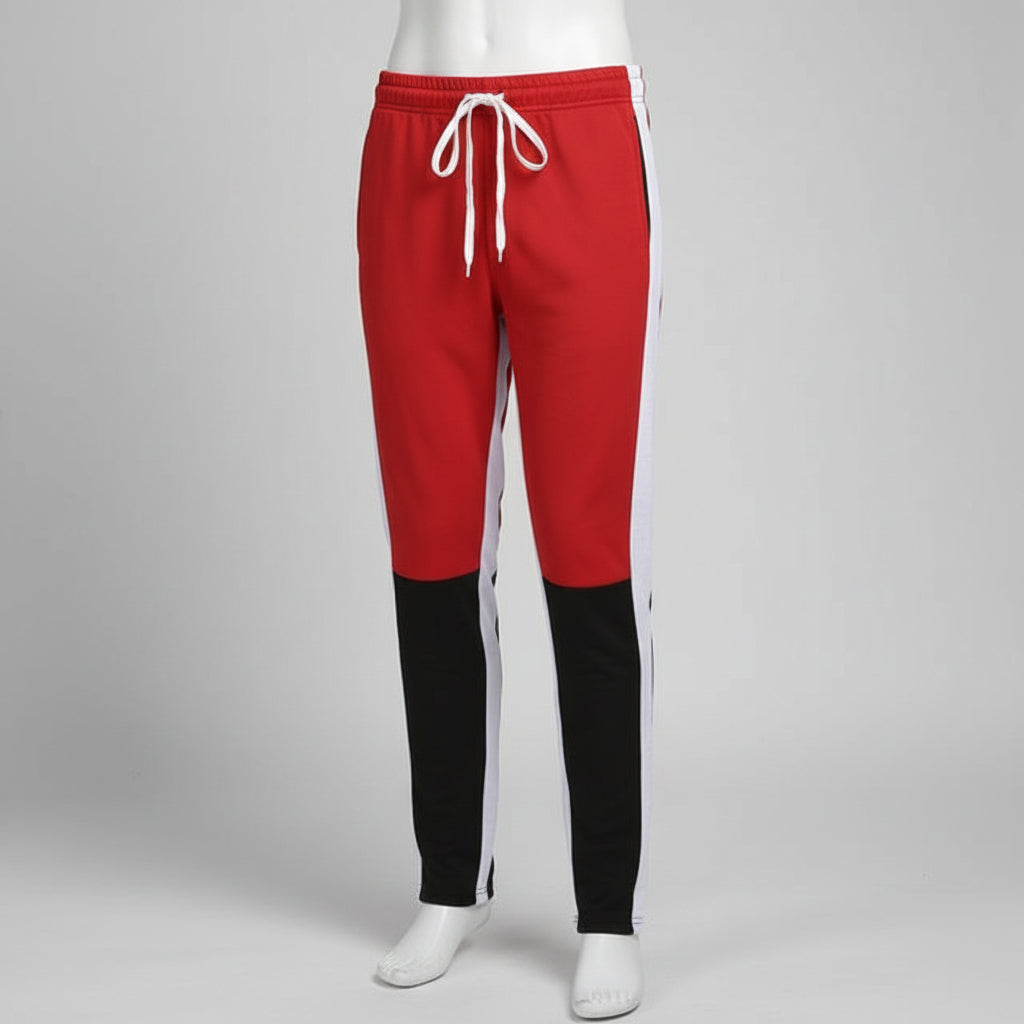 Front view of men’s skinny streetwear denim jeans with loose fit modern design