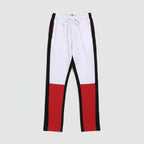 Front view of men’s skinny streetwear denim jeans with loose fit modern design
