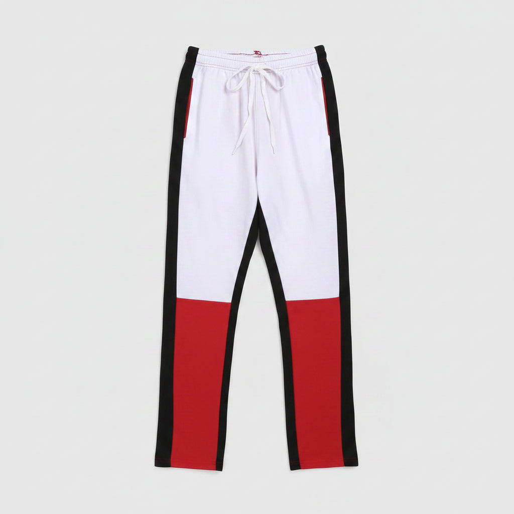 Front view of men’s skinny streetwear denim jeans with loose fit modern design