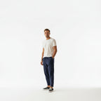 Front view of men’s winter corduroy jogger pants with simple streetwear design