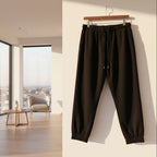 Front view of men’s winter corduroy jogger pants with simple streetwear design