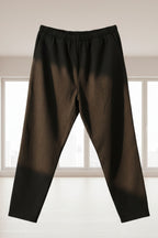 Front view of men’s winter corduroy jogger pants with simple streetwear design